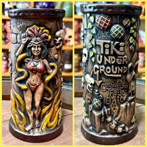 Tiki Underground 7th Anniversary Tiki Mug Eekum Bookum 8" Tall LE #24 New Signed
